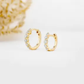 0.25 TCW-0.34 TCW Round Moissanite Diamond Hoop Earrings