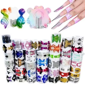 100 Pcs/Lot French Nail Form Tips Nail Extension Art Tools 24 Designs Acrylic Curve False Nails Art DIY Guide Forms Manicure Set