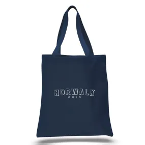 12 Oz. Colored Canvas Simple Tote Bag Printed with a Customizable BLOCK SPORT COLLECTION Design