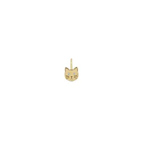 14k Midi Bitty Cat with Diamond Eyes Charm