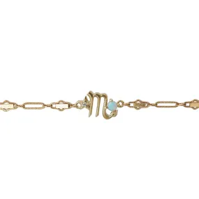 14K Scorpio Horoscope Birthstone Bracelet (Opal   Citrine)