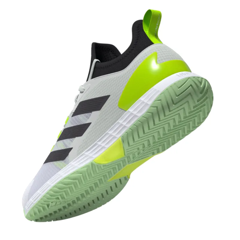 Adidas Adizero Ubersonic 4.1 Tennis Shoes - White/Black/Lucid Lemon