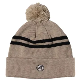 AHEAD Khaki/Black Toque Multi-Stripe With Pom