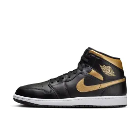 Air Jordan 1 Mid (Black/Metallic Gold/White)