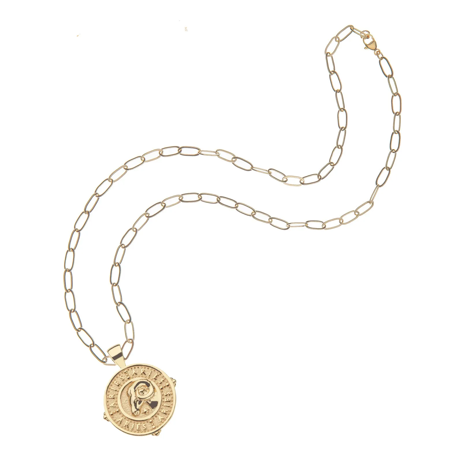 ARIES JW Small Zodiac Pendant Coin - Mar 21 - Apr 19