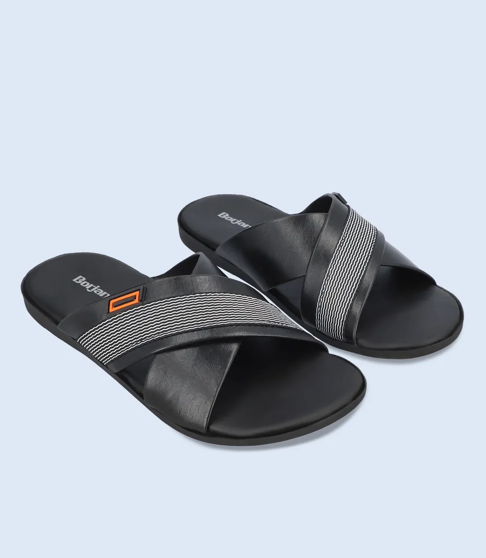 BM5551-Black-Men Slipper