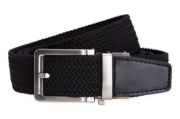 Braided Black, 1 3/8 Strap, Golf Belt