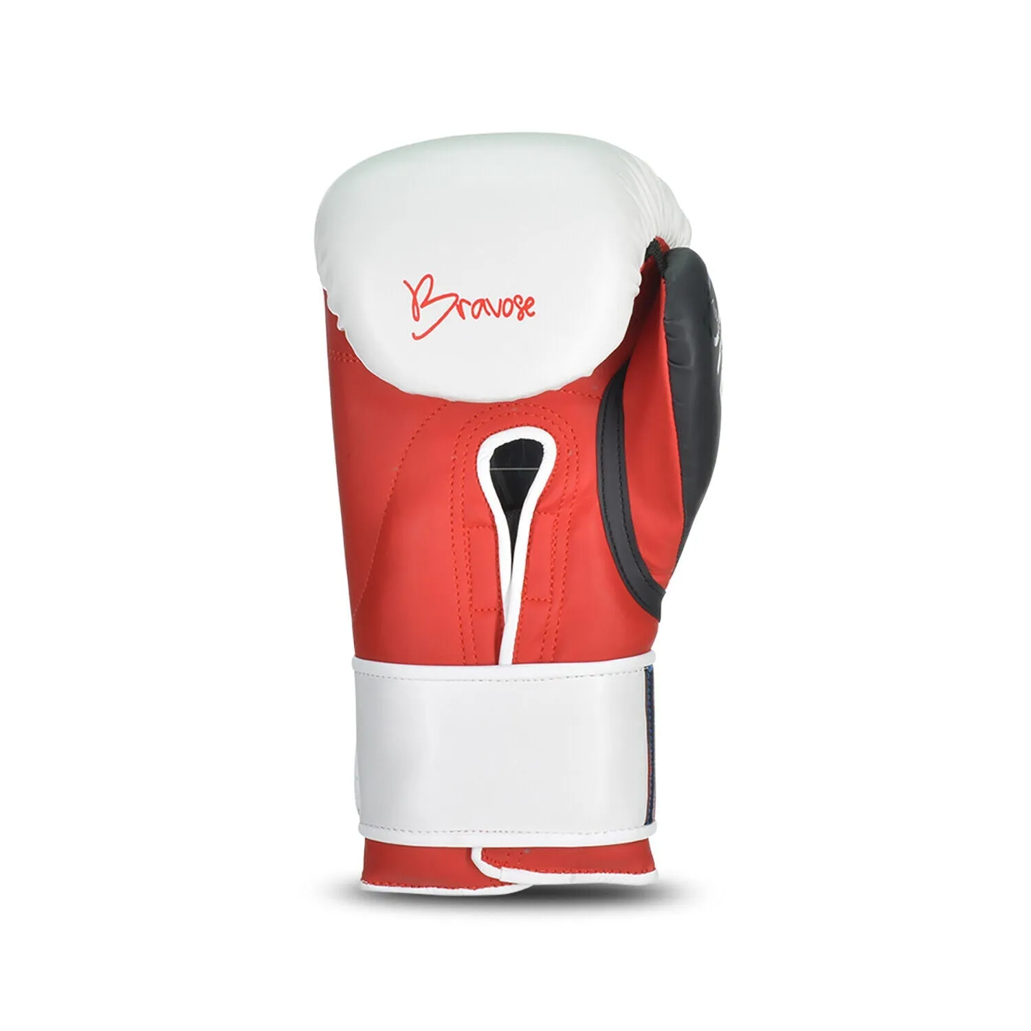 Bravose Mens Nemesis Boxing Gloves White & Red Sparring