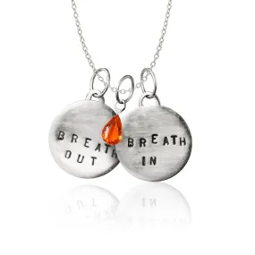 Breath In - Breath Out Necklace with Orange Carnelian for Self-Esteem