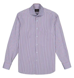 Brick Shadow Stripe Poplin Cutaway Collar Shirt