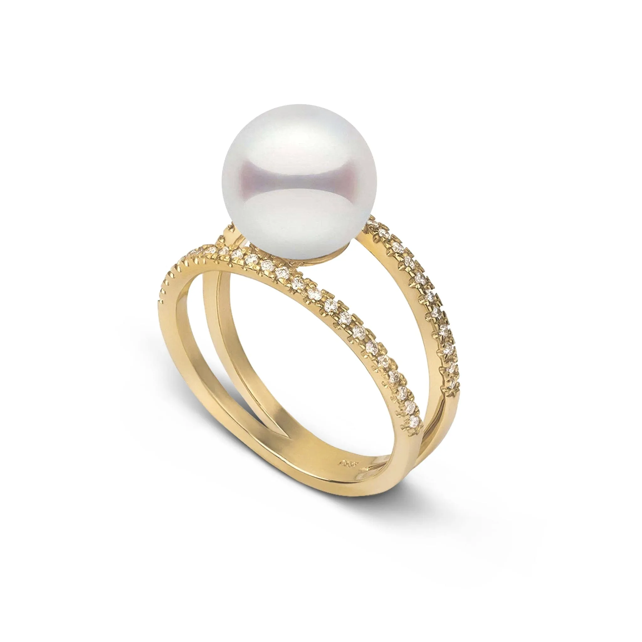 Bridge Collection 8.5-9.0 mm Akoya Pearl and Diamond Ring