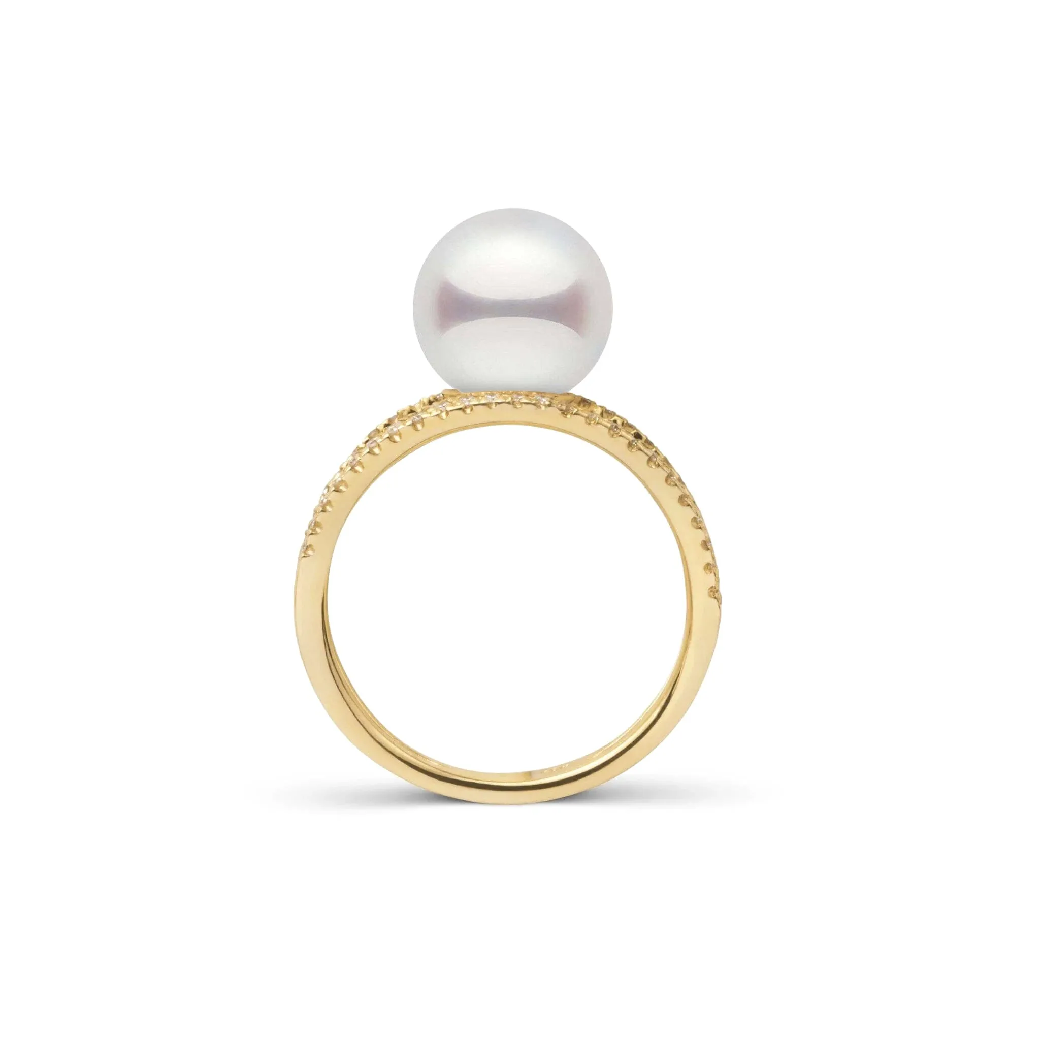 Bridge Collection 8.5-9.0 mm Akoya Pearl and Diamond Ring