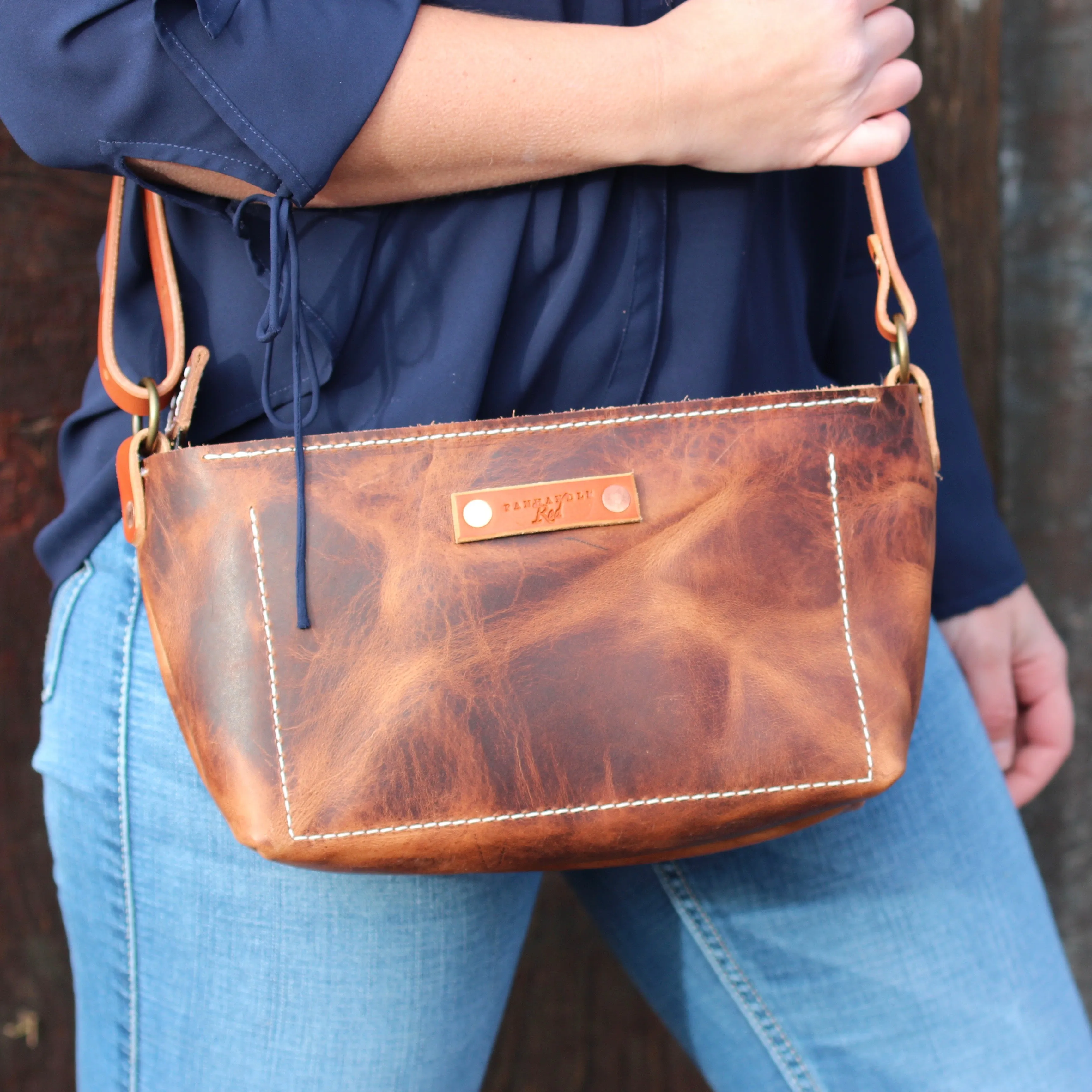 Brown Leather Hudson Cross Body Purse Tote