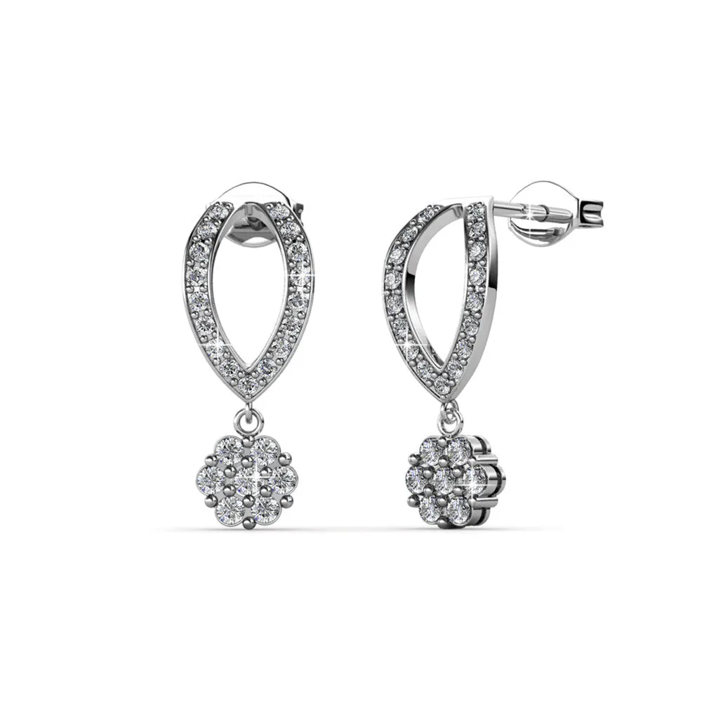 Brynn 18k White Gold Plated Simulated Diamond Dangle Stud Earrings