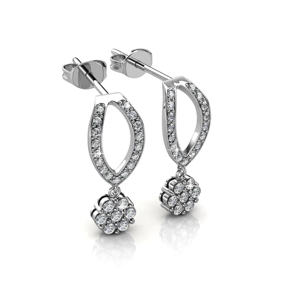 Brynn 18k White Gold Plated Simulated Diamond Dangle Stud Earrings