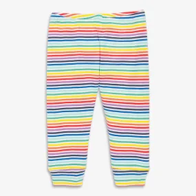 Clearance baby organic pant in mini rainbow stripe