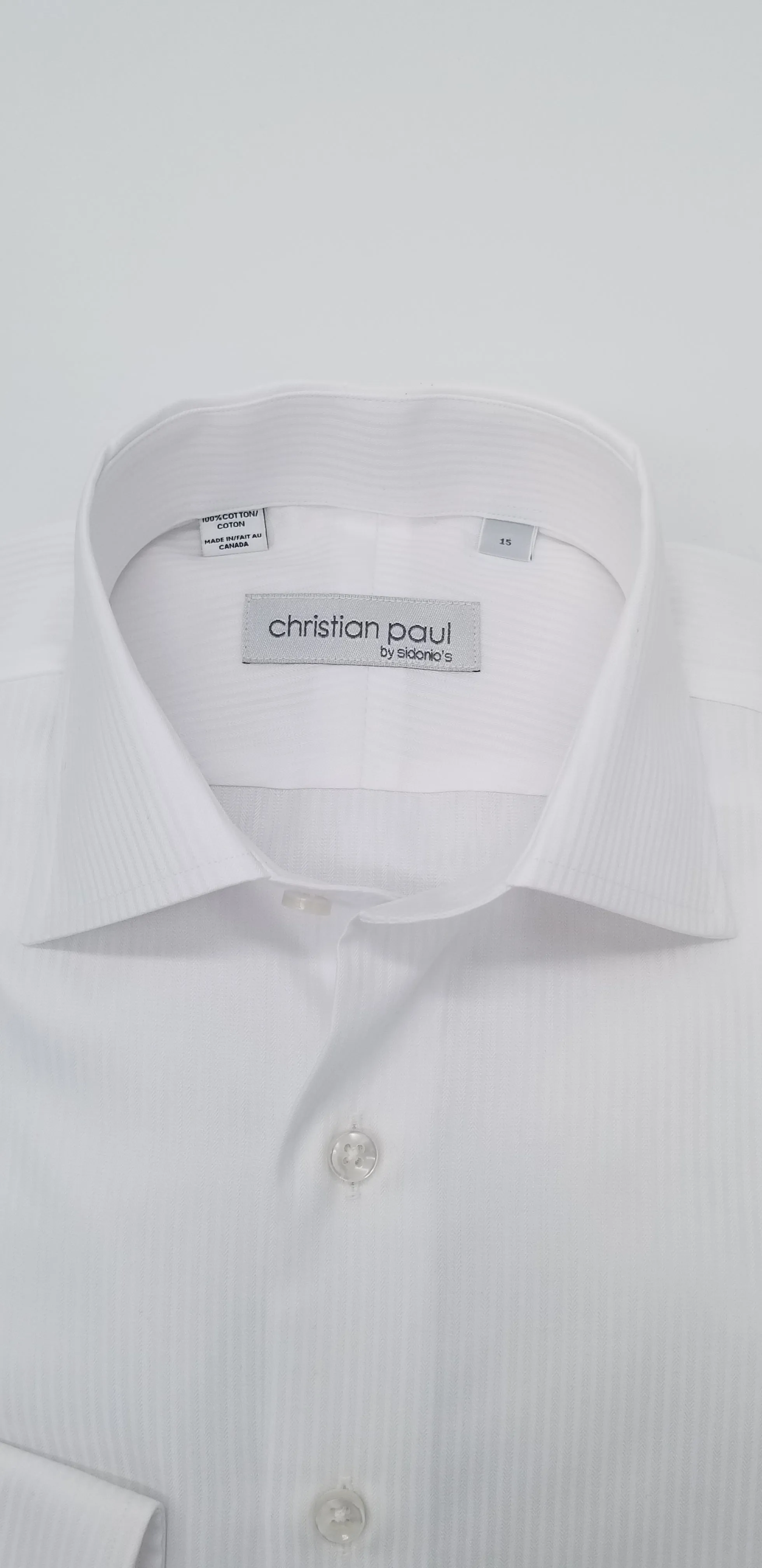 Contemporary Fit Tone on Tone Dress Shirt Z692 White