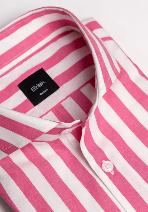 Crisp Fuchsia Bold Stripes Shirt