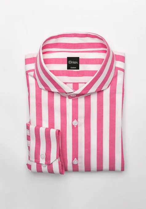 Crisp Fuchsia Bold Stripes Shirt