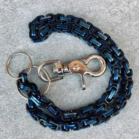 Daytona - Blue & Black - Wallet Chain Deluxe - 1/4 inch wide