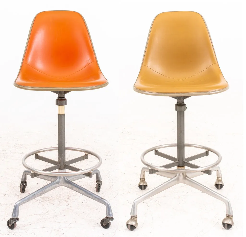 Eames Aluminum Group Shell Bar or Drafting Stools