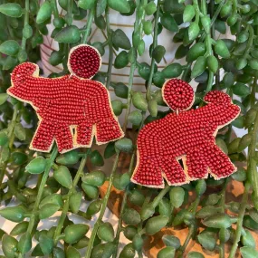 ELEPHANT SEED BEAD EARRINGS