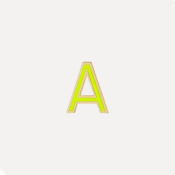 Enamel Letter Charm - Lime