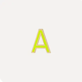 Enamel Letter Charm - Lime