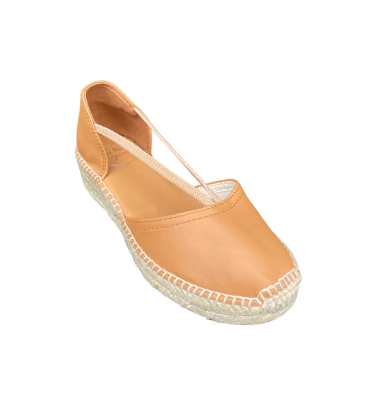 Erla Tan Leather Espadrille with Elastic