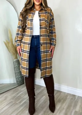 Fall Feeling Plaid Jacket Brown/Ivory