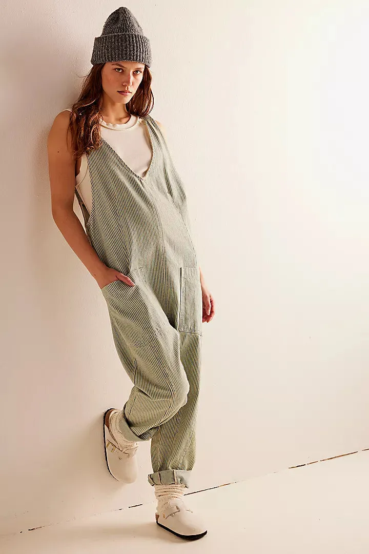 Free People High Roller Railroad Jumpsuit | Pillow Talk Stripe |FINAL SALE