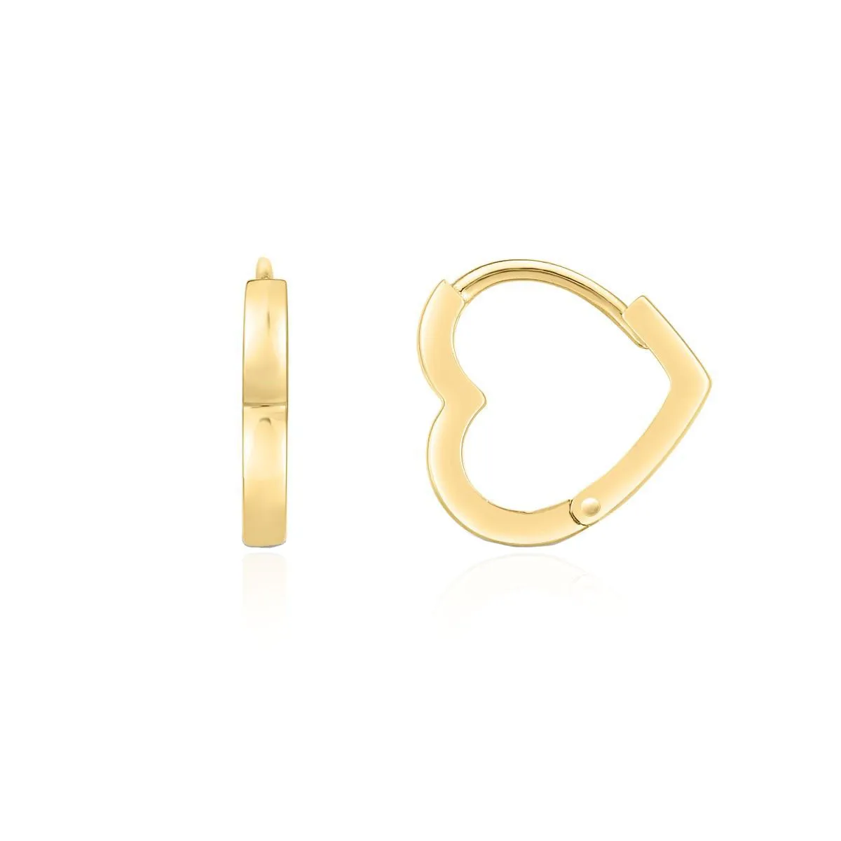 Gold Heart Hoop Earrings