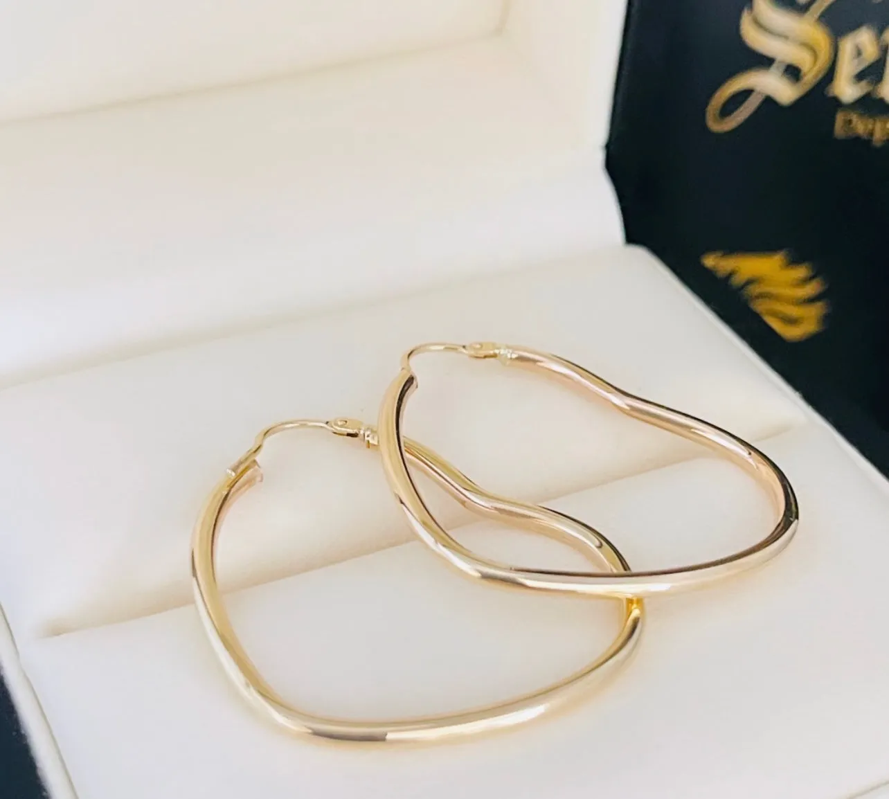 Heart hoop earrings