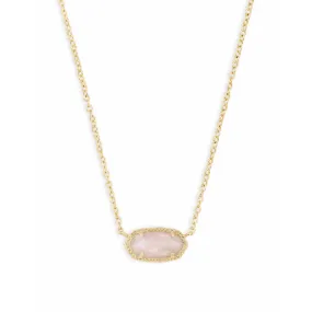 Kendra Scott Elisa Gold Pendant Necklace in Rose Quartz