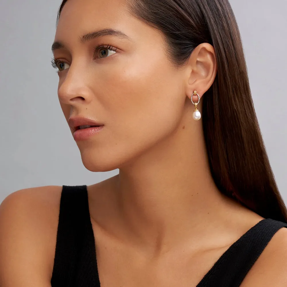 Lagos Luna Two-Tone Pearl Oval Drop Earrings