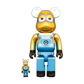 MEDICOM TOY BE@RBRICK MINIONS KEVIN CHROME 400%   100%