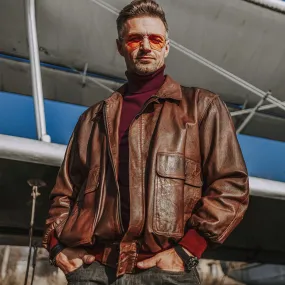 Men's Leather Bomber Jacket | KC Leather Signature Range - Lucas