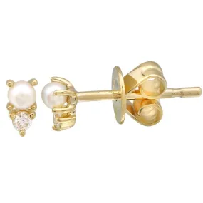 Mini Diamond & Pearl Stud