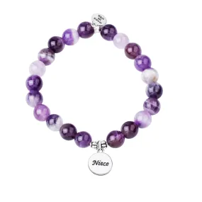 Niece | Stone Beaded Charm Bracelet | Amethyst