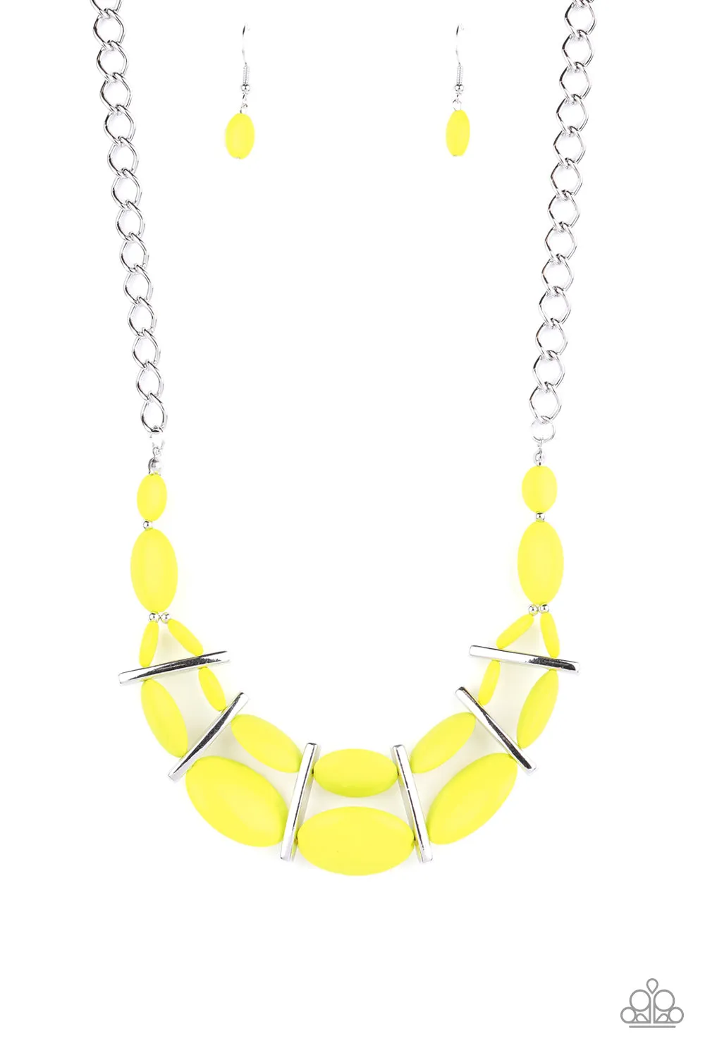 Paparazzi Accessories - Law of the Jungle #N401  Peg - Yellow Necklace