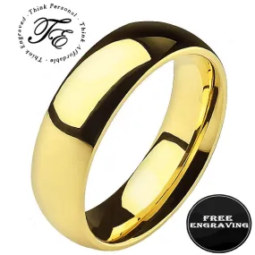 Personalized Men's Gold Titanium Promise Ring - Promise Ring For Guys