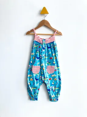 Seaside-Print Romper // 9-12m