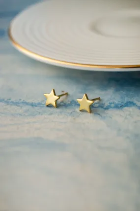 Shining Star Gold Plated Sterling Silver Stud Earrings