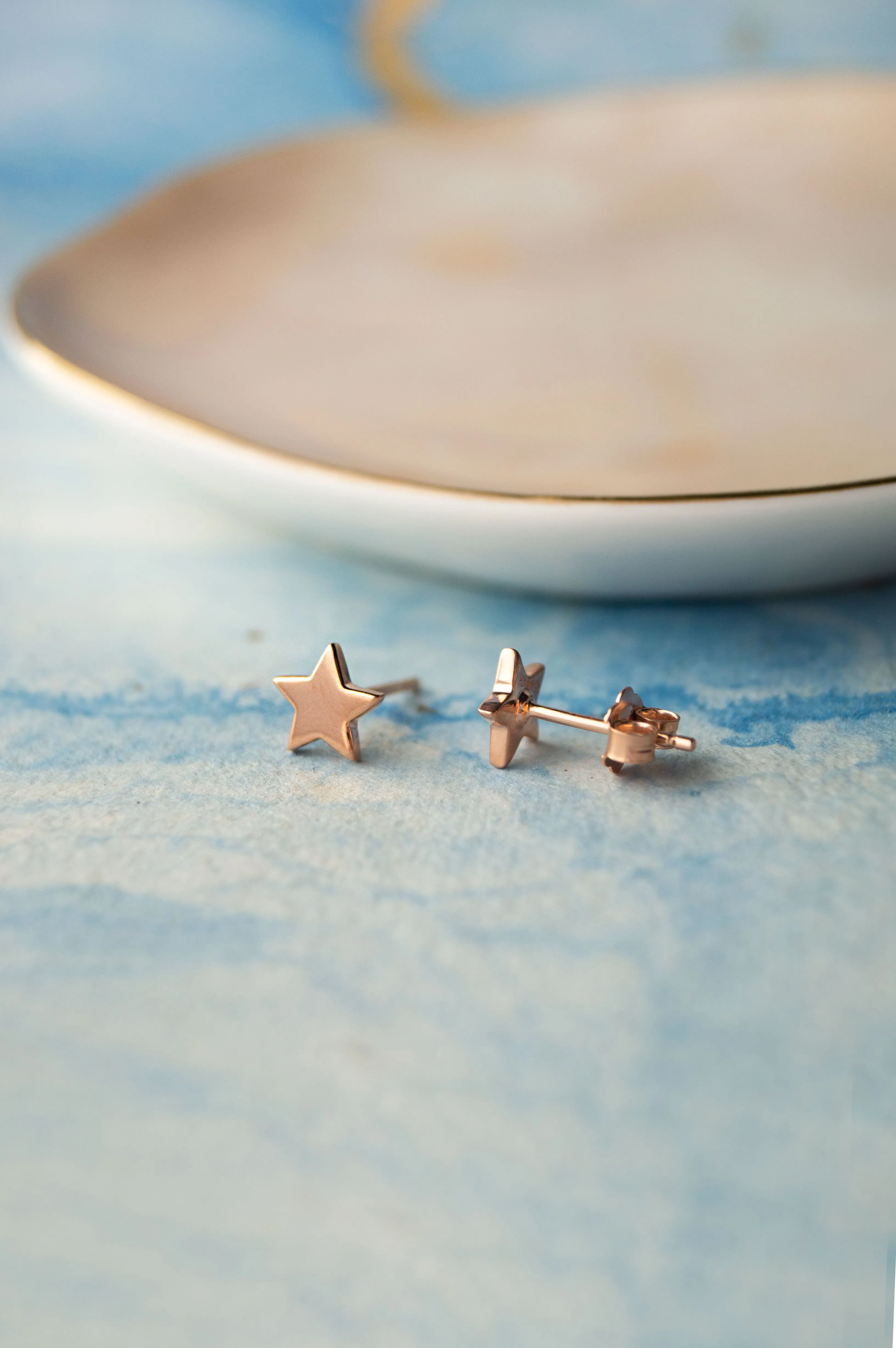 Shining Star Gold Plated Sterling Silver Stud Earrings