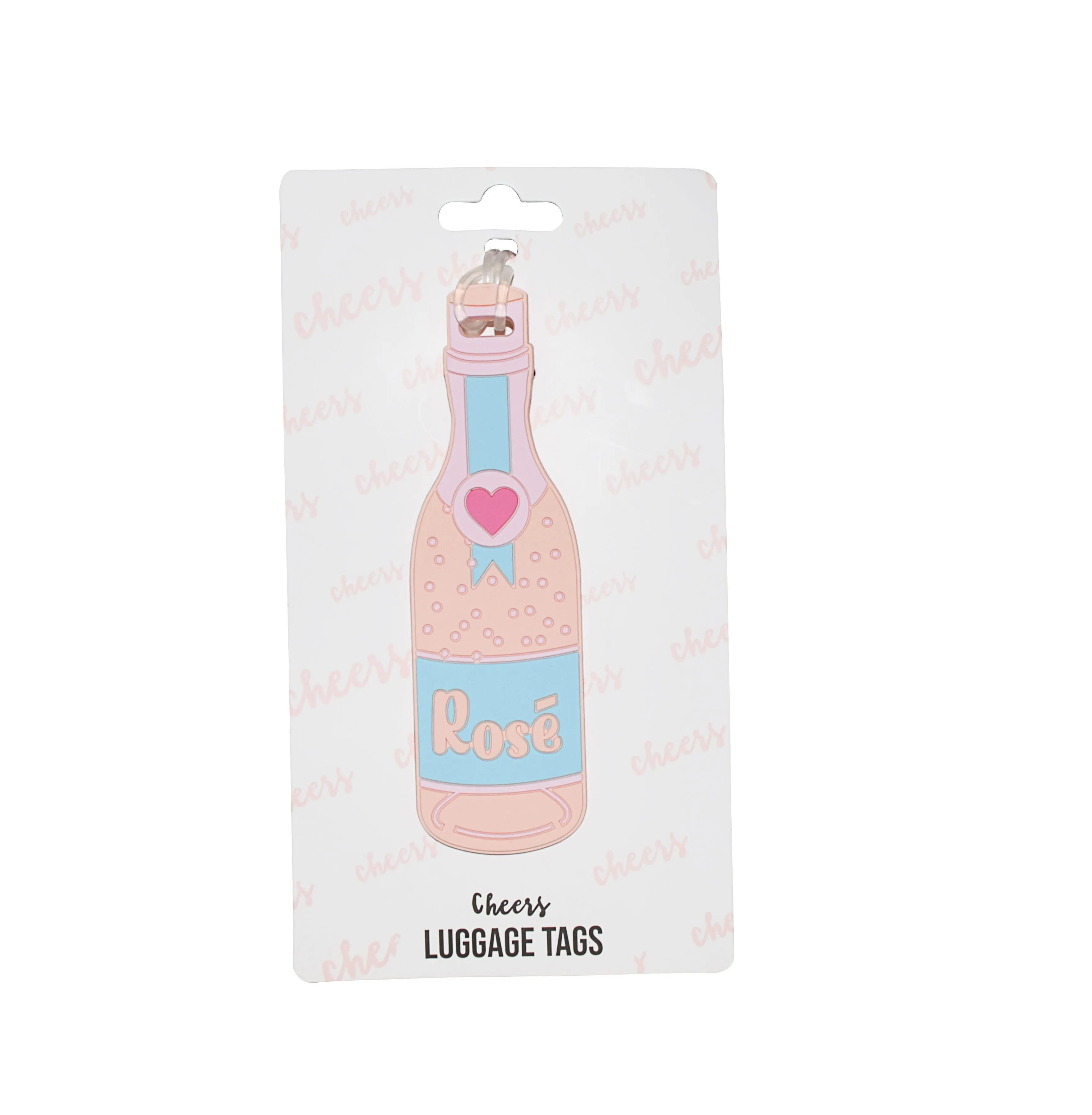 Silicone Luggage Tag Rose Champagne Bottle