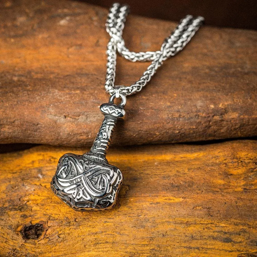 Stainless Steel Chunky Mjolnir Necklace