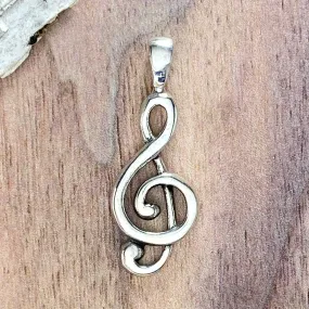 Sterling Silver Treble Clef Pendant