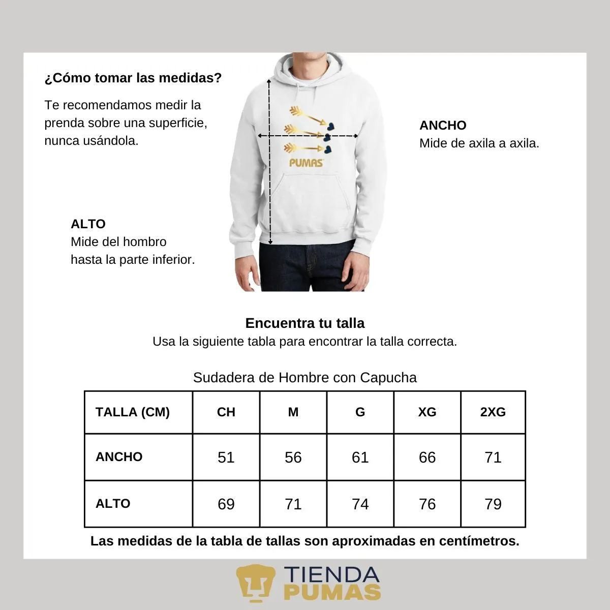 Sudadera para Hombre Hoodie Pumas UNAM Cupido