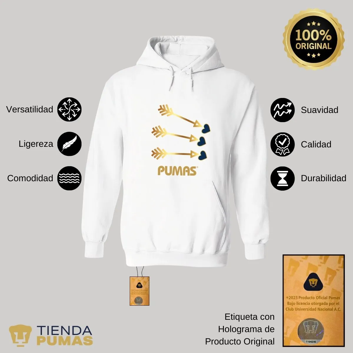 Sudadera para Hombre Hoodie Pumas UNAM Cupido