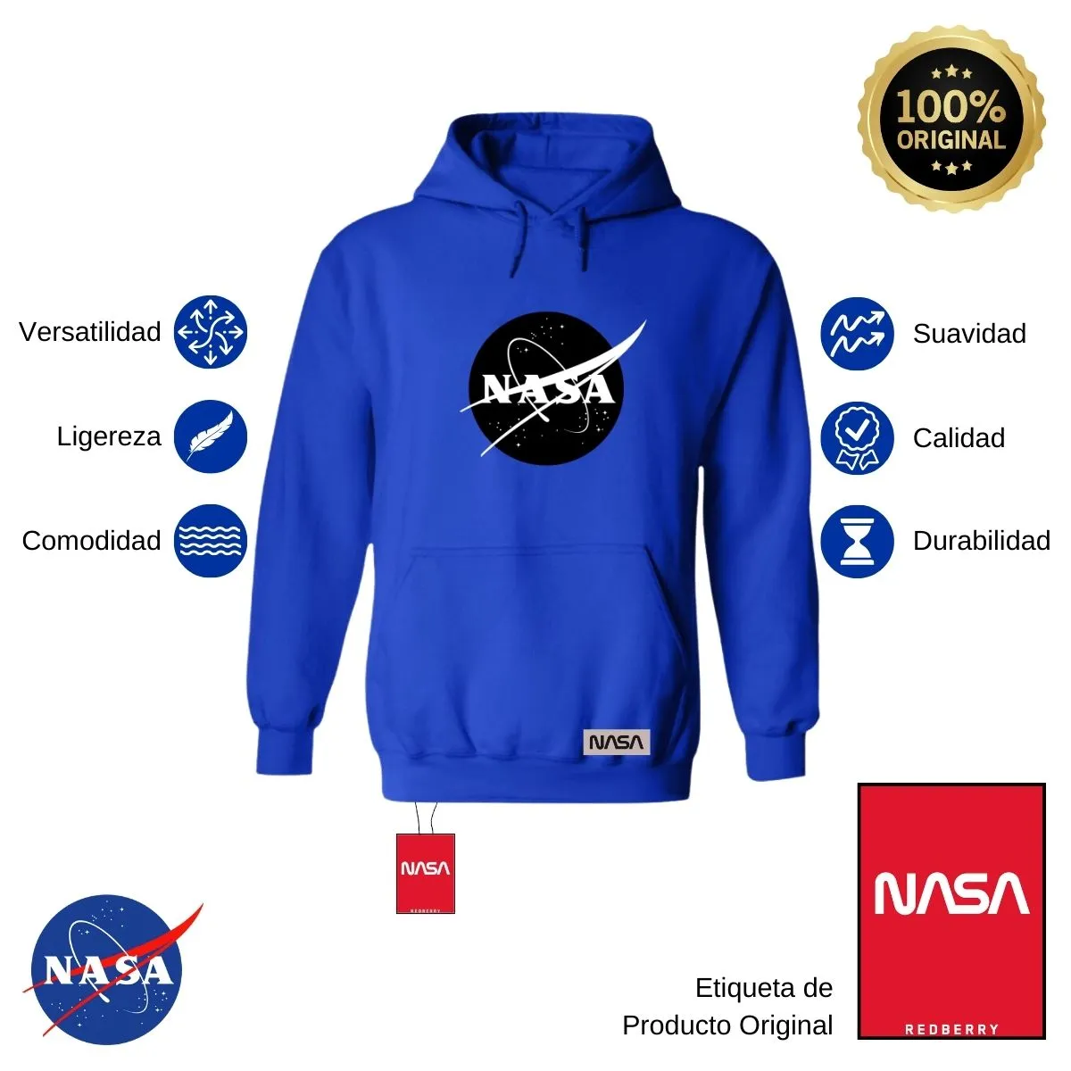 Sudadera para Mujer Hoodie Nasa Monocromático